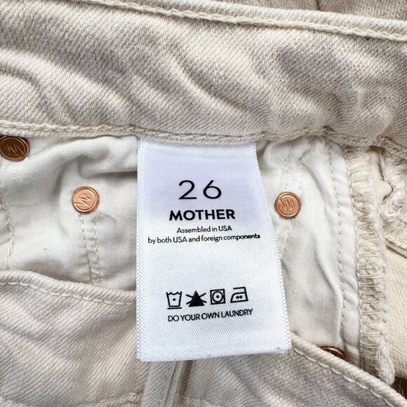 MOTHER Superior The Half Pipe Flood Jeans Wide Leg Denim in Act Natural Cream - Picture 11 of 15